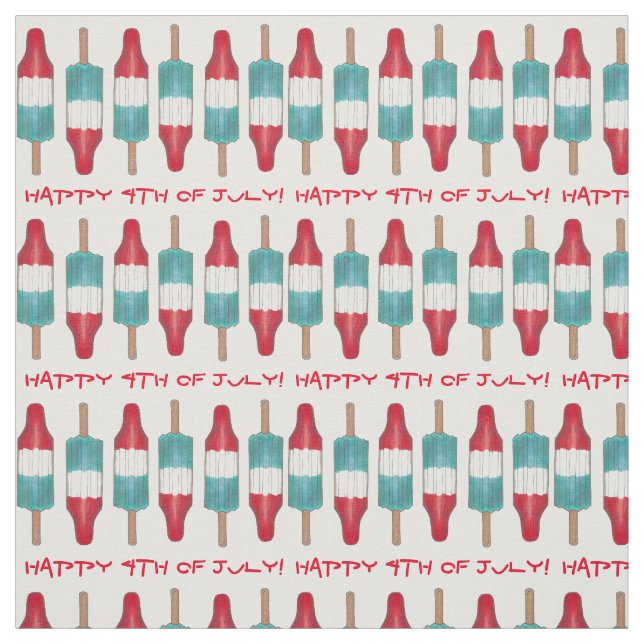 Tissu Joyeux 4 juillet Americana Rocket Pop Popsicles (Échantillon)