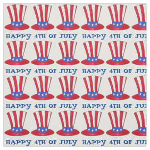 Tissu Joyeux 4 juillet patriotique américain oncle Sam T