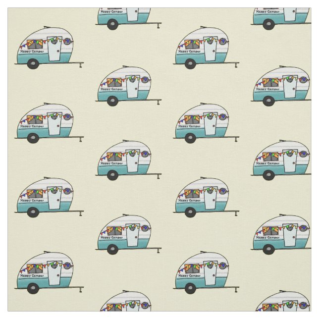Tissu Joyeux Camper van (Échantillon)