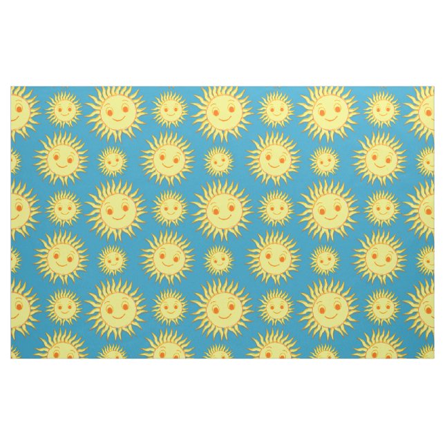 Tissu Joyeux dessin de face de soleil (Yard)