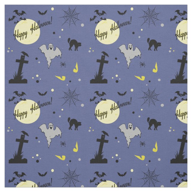 Tissu Joyeux Halloween (Échantillon)