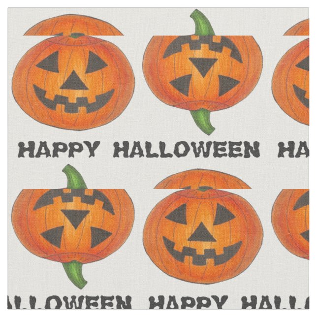 Tissu Joyeux Halloween Jack o' Lantern Citrouille sculpt (Fermer)