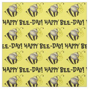 Tissu Joyeux Jour des abeilles Jaune Bumblebee Miel Anni