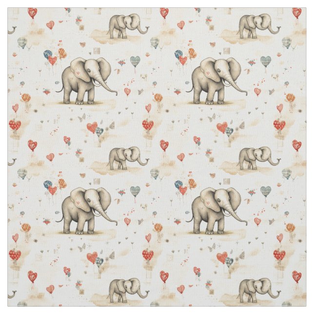 Tissu Joyeux Jumbo : Whimsy Elephant (Échantillon)