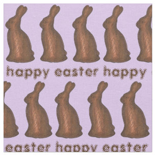 Tissu Joyeux lapin lapin au chocolat de Pâques violet