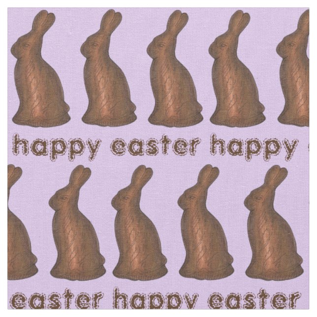 Tissu Joyeux lapin lapin au chocolat de Pâques violet (Fermer)