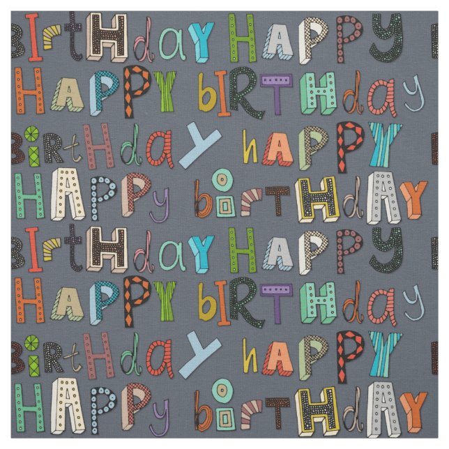 Tissu joyeux métal d'anniversaire (Échantillon)