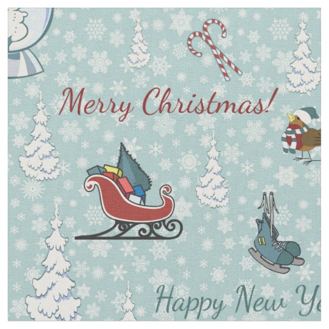 Tissu Joyeux motif de Noël (Fermer)