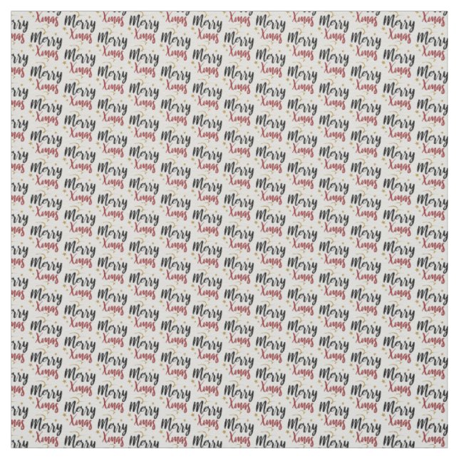 Tissu Joyeux Motif de script de Noël (Échantillon)