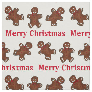 Tissu Joyeux Noël Gingerbread Homme Homme Foody