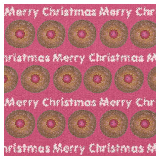 Tissu Joyeux Noël Linzer Torte Cookie Gîtes (Fermer)