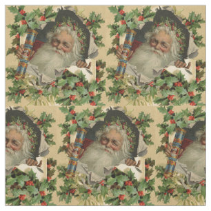 Tissu Joyeux Noël Père Noël classique antique
