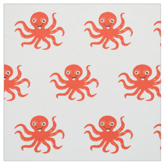 Tissu Joyeux poulpe orange
