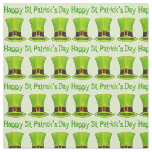Tissu Joyeux Saint Patrick's Day Green Leprechaun Tophat
