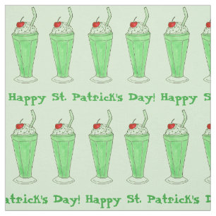 Tissu Joyeux Saint Patrick's Day Shamrock Green Shake