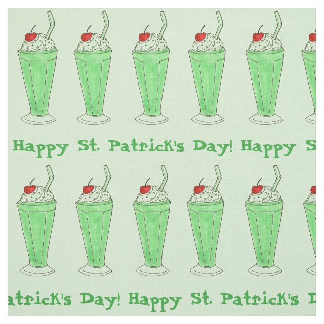Tissu Joyeux Saint Patrick's Day Shamrock Green Shake (Échantillon)
