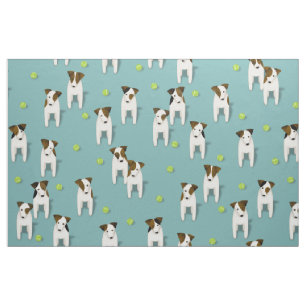 Tissu JRT PRT Terriers chiens balles de tennis turquoise