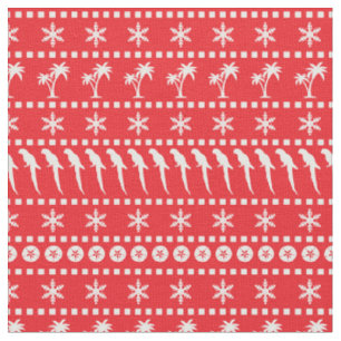 Tissu Jumper de Noël Motif de perroquets et palmiers