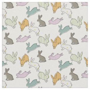Tissu Jumpy Bunnies