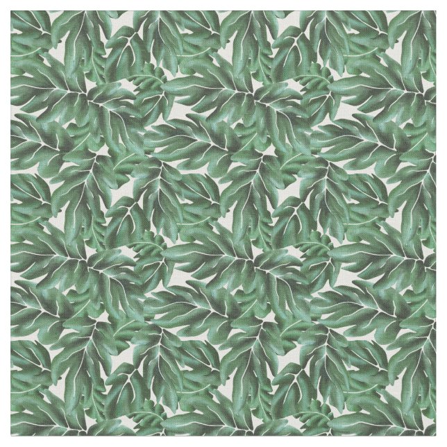 Tissu Jungle Feuilles Monstera Green (Fermer)