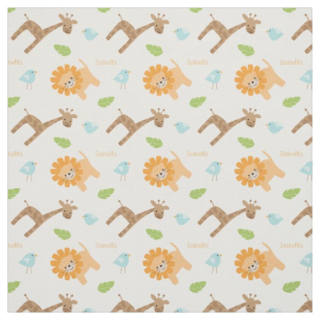 Tissu Jungle personnalisée d'animaux de safari orientée (Échantillon)