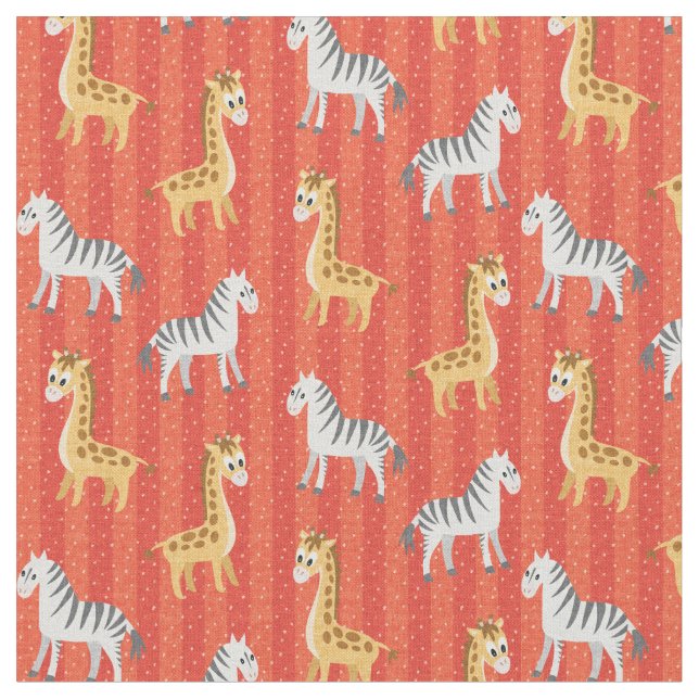 Tissu Jungle Safari Bébé Animaux (Fermer)