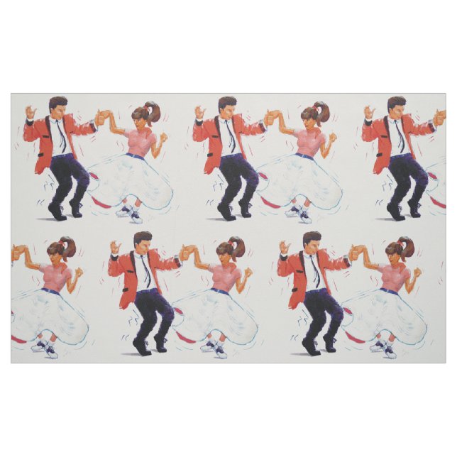 Tissu jupe classique de caniche de danse de rock (Fat Quarter)
