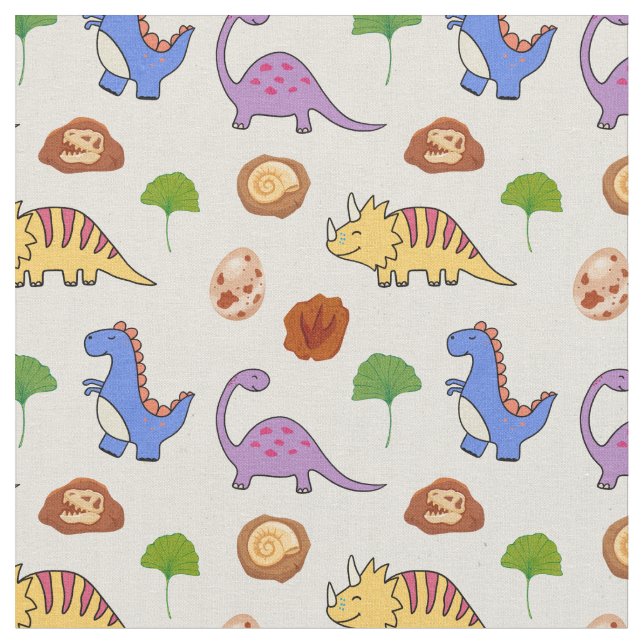 Tissu Jurassic Joy Dinosaures Fabric (Fermer)