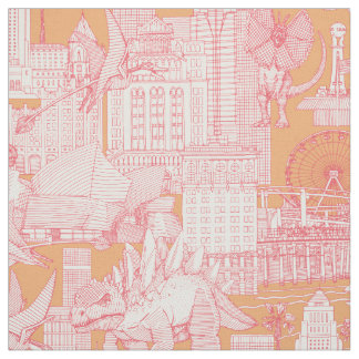 Tissu Jurassic LA toile Cantaloupe rose