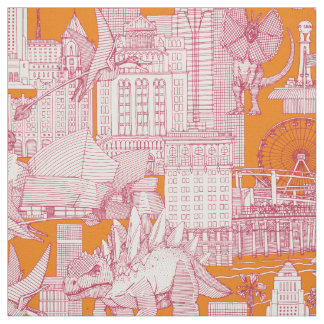 Tissu Jurassic LA toile viva magenta satsuma