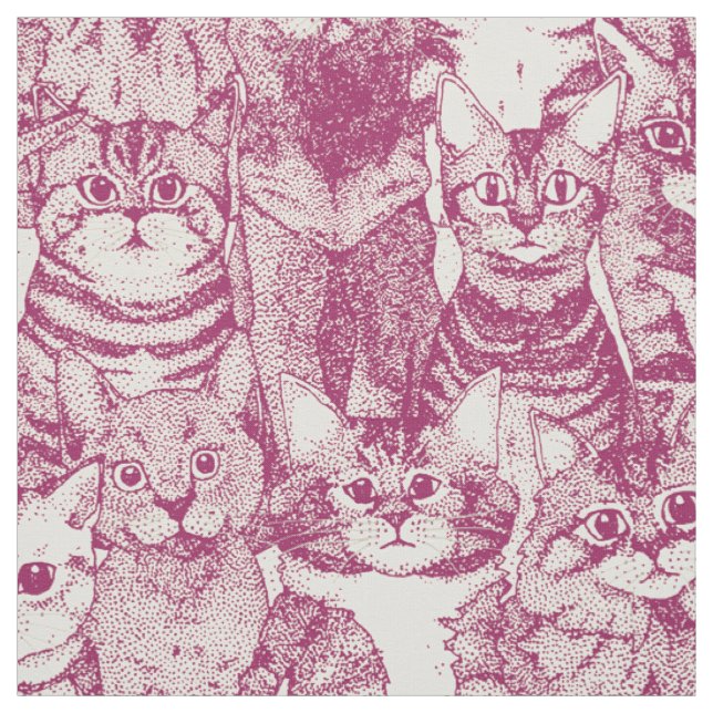 Tissu just kittens cherry (Échantillon)