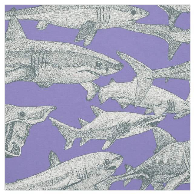 Tissu just sharks apatite lavender (Échantillon)