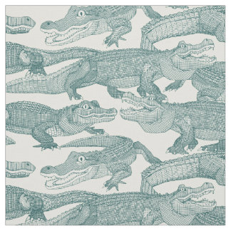 Tissu juste alligators jade