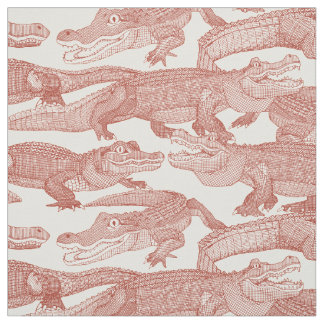 Tissu juste alligators paprika