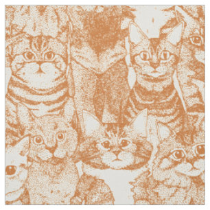 Tissu juste chatons épice