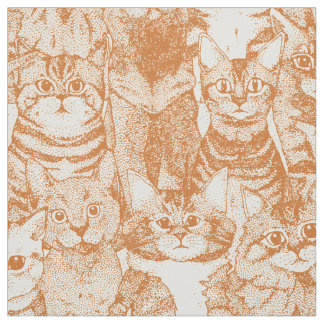Tissu juste chatons épice