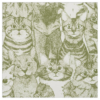 Tissu juste chatons vert
