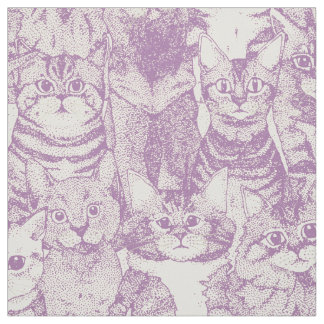Tissu juste chatons violet