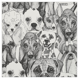 Tissu juste chiens