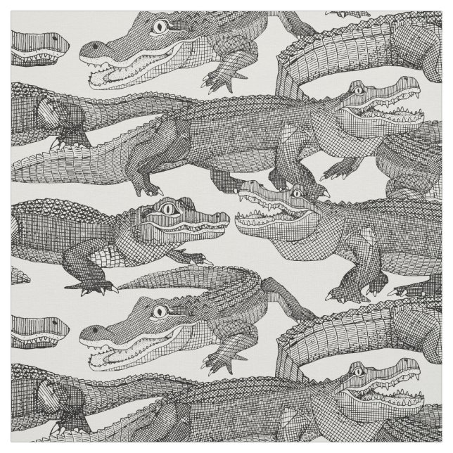 Tissu juste des alligators noirs (Échantillon)