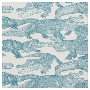 Tissu juste des alligators paon