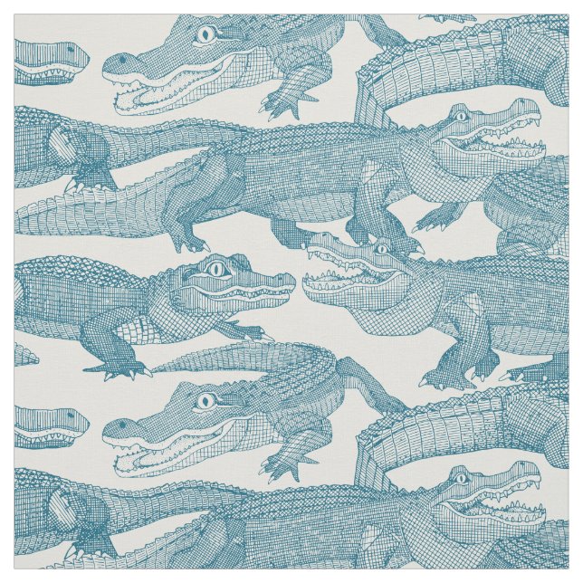 Tissu juste des alligators paon (Échantillon)
