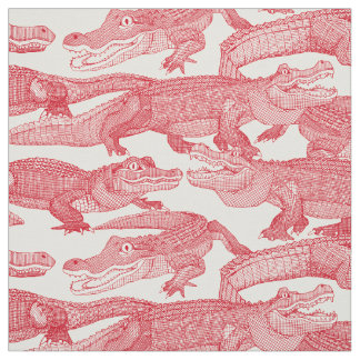 Tissu juste des alligators rouge vermillon