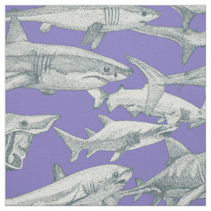 Tissu juste requins apatite lavande