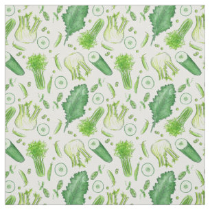 Tissu Kale Celery Peas Aquarelle Légumes Cuisine