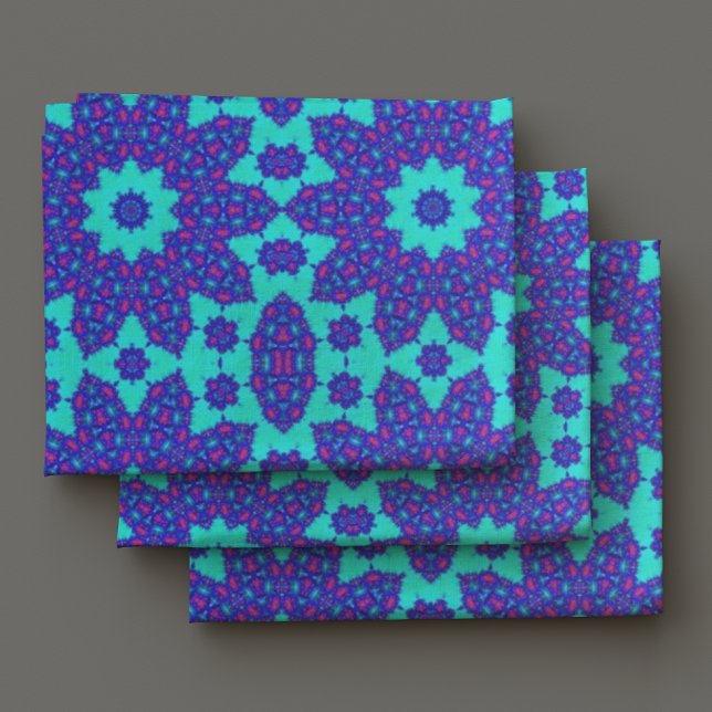 Tissu Kaleidoscope bleu fleuri  (Créateur téléchargé)