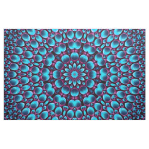 Tissu Kaléidoscope bleu vintage de fractale de tuyaux