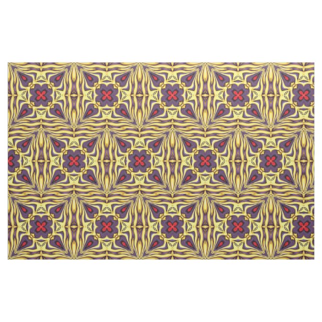 Tissu Kaléidoscope de cru de jaune de pourpre royal (Fat Quarter)