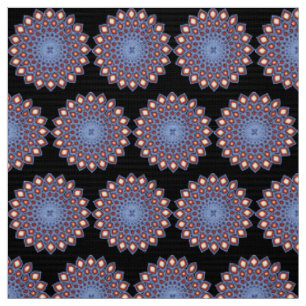 Tissu Kaleidoscope géométrique Mandala Motif noir rouge