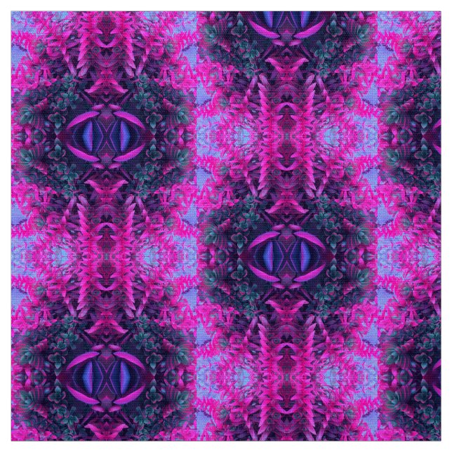 Tissu Kaléidoscope succulent rose et pourpre (Échantillon)